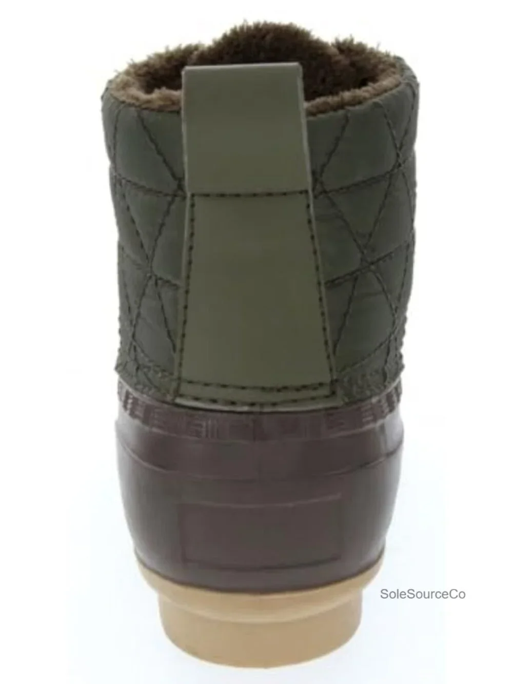 Nylon Quilted Mid-Calf Lace-Up Rain Boots Water Resistant Winter Boot